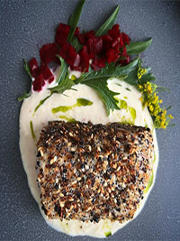 gary-bw Seared tuna presentation prepared by Farm Cook Kauai